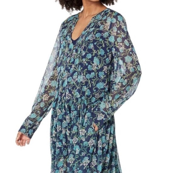 Free People See It Through Floral Maxi Dress Twilight Combo XS - Picture 8 of 14
